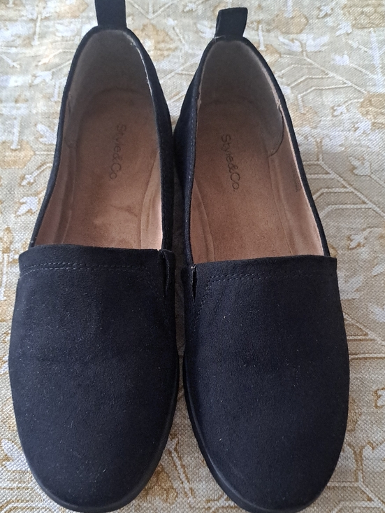 Style & Co. Shoes - Style & Co. Black Suede-Look Slip-On Flats
